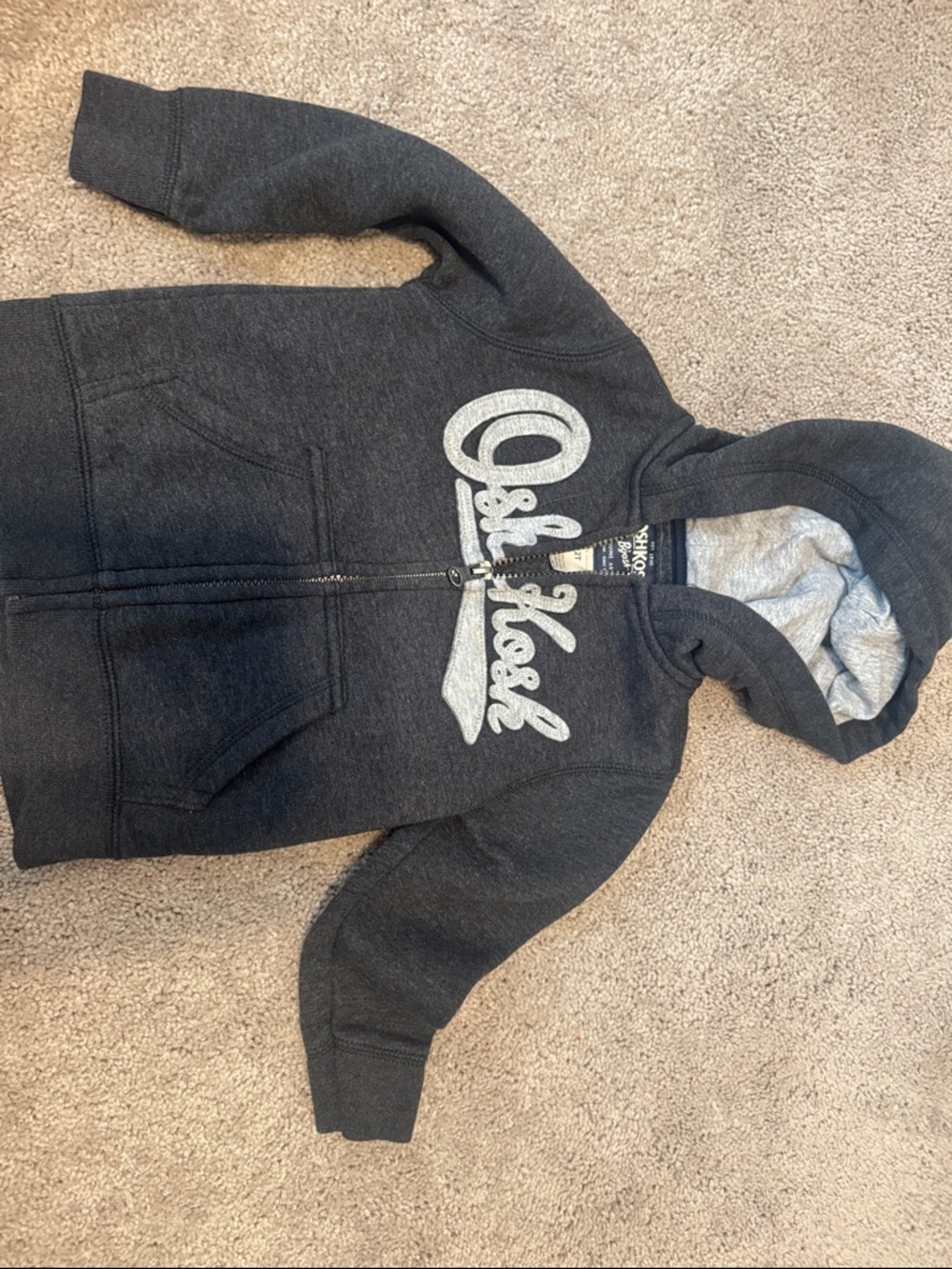 OshKosh B'gosh Charcoal Gray Hooded Zip Sweatshirt